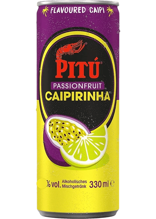 Pitu Passionfruit Caipirinha 330ml ready to drink cocktail can
