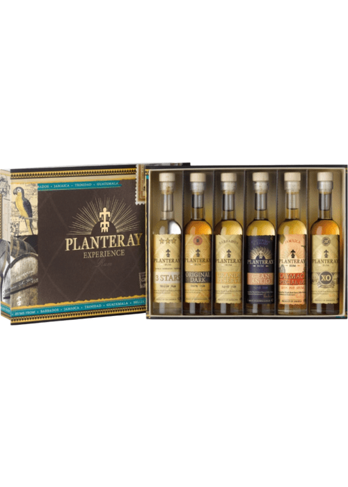 Planteray Experience Box 6x100ml rum gift set with six distinct Caribbean and South American spirits in glass bottles