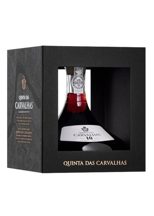 Quinta das Carvalhas 10 Year Old Tawny Port in black gift box with window