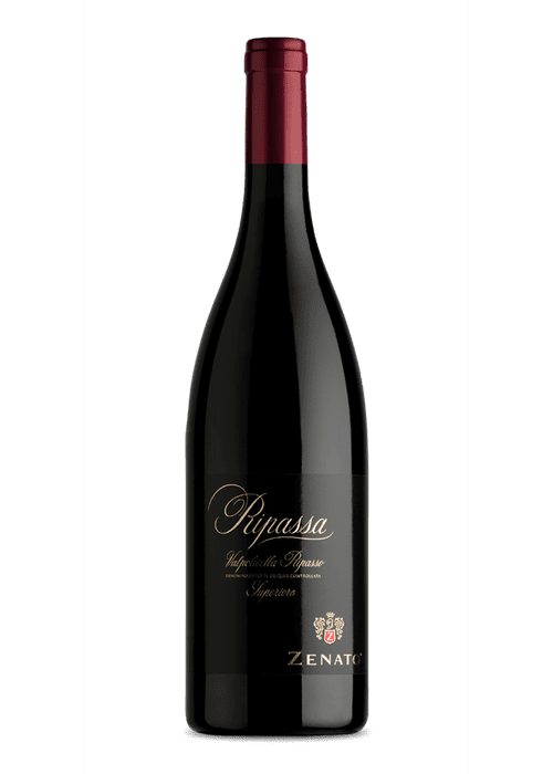 Zenato Ripassa Valpolicella Superiore red wine bottle with black and gold label