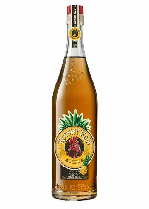 Rooster Rojo Smoked Pineapple Anejo Tequila 700ML bottle with red rooster label
