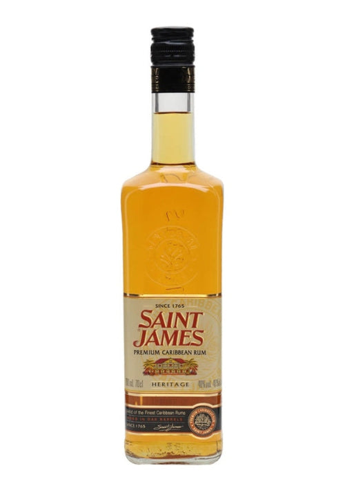 Saint James Heritage Caribbean Rum 700ml amber bottle with red label and black cap
