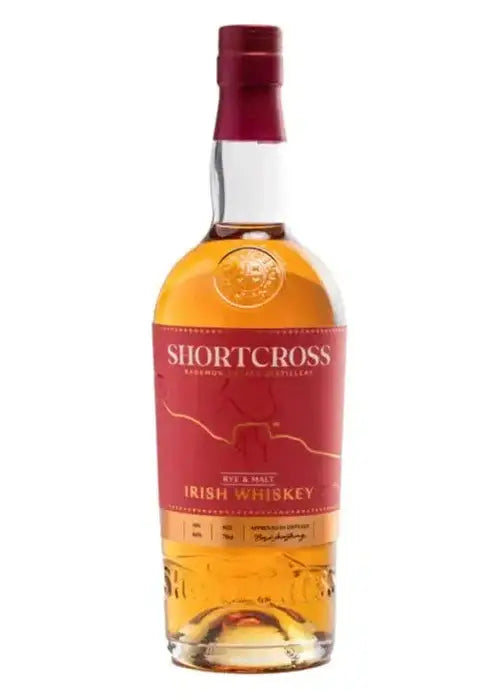 Shortcross Rye & Malt Irish Whiskey 700ml bottle with red cap and label
