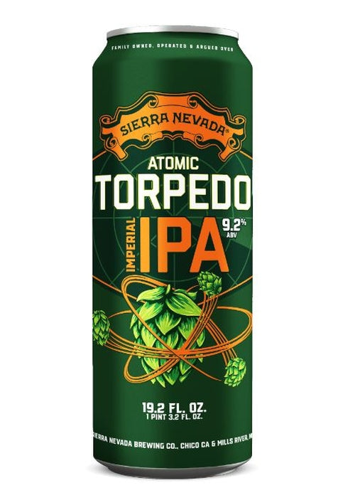 Sierra Nevada Atomic Torpedo Imperial IPA 568ml large can with hop and atomic design
