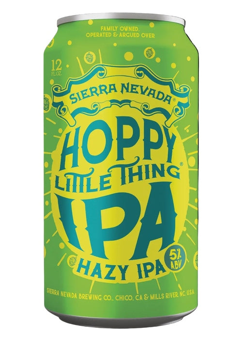 Sierra Nevada Hoppy Little Thing Hazy IPA 12oz aluminum can with green and yellow design