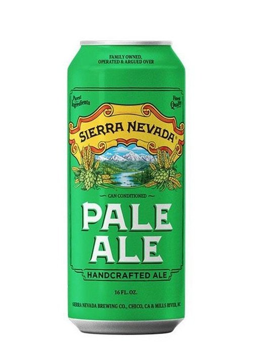 Sierra Nevada Pale Ale 16oz green aluminum can with mountain landscape label