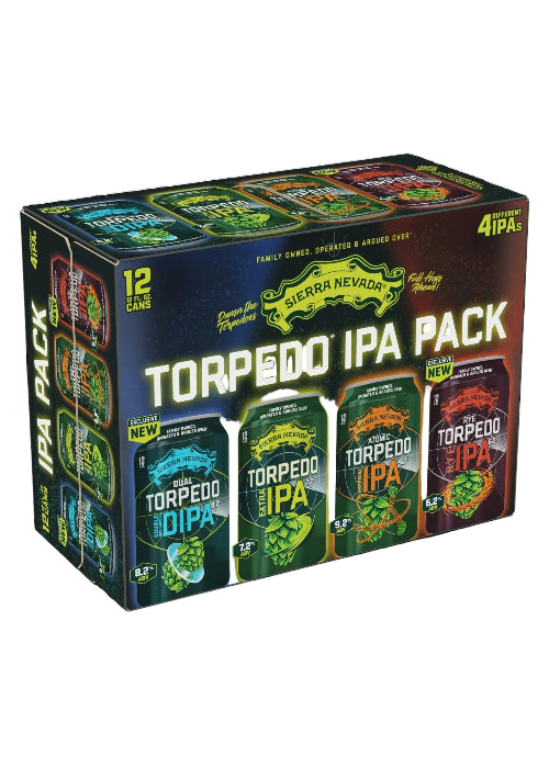 Sierra Nevada Torpedo IPA Pack 12 cans mixed variety box with Rye, Dual, Atomic and Extra IPAs