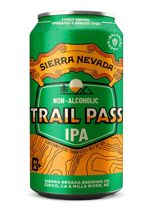 Sierra Nevada Trail Pass Non-Alcoholic IPA 355ml small can with citrus and pine hop notes