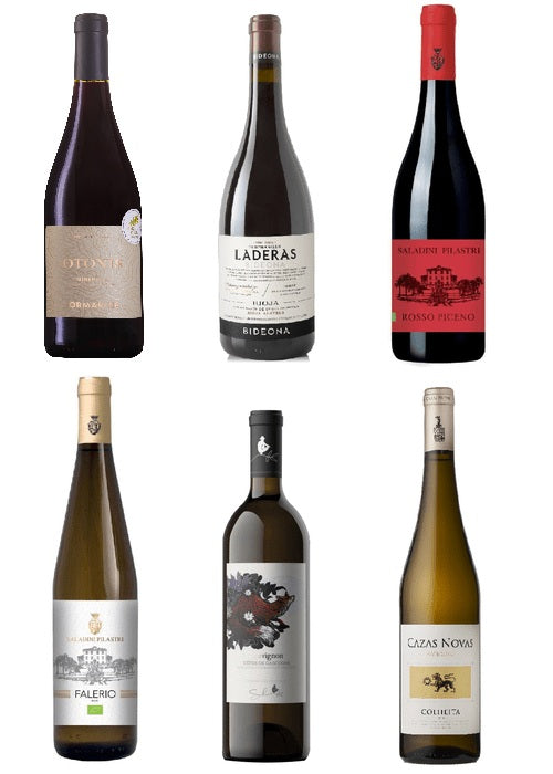 Signature Package Red & White Tasting Box with 6 sustainably produced wine bottles