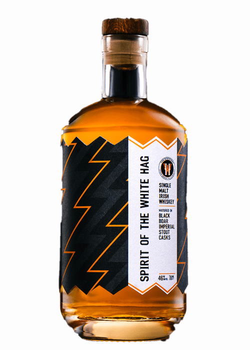 Spirit of the White Hag Black Boar Stout Cask 700ml single malt Irish whiskey bottle