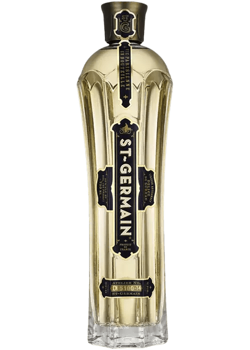 St. Germain Elderflower Liqueur 500ml clear glass bottle with black and gold label