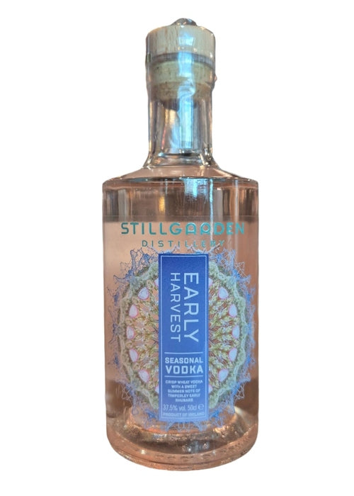 Stillgarden Early Harvest Seasonal Vodka 500ml bottle with cork stopper and floral label