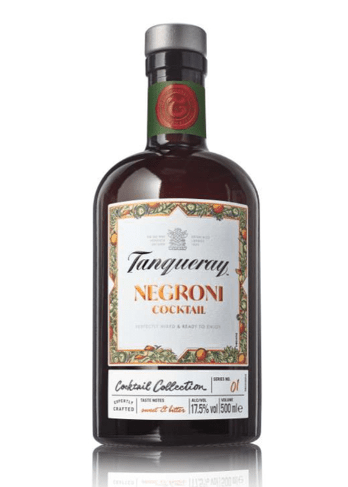 Tanqueray Negroni Cocktail 500ml ready-to-serve gin bottle with botanical label