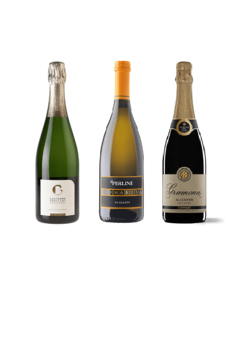 The Bubbles Tasting Box with Il Perline Prosseco, Gramona Aliances and signature wine bottles