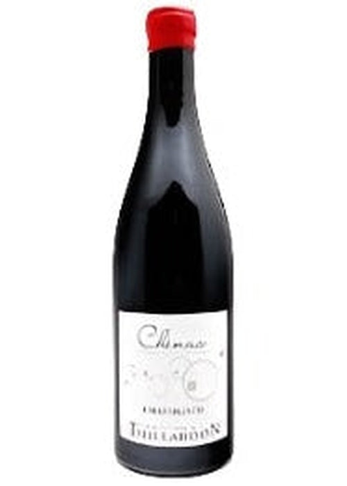 Thillardon Chénas Les Blémonts red wine bottle with white label and red foil cap