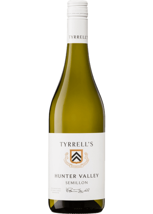 Tyrrell's Hunter Valley Semillon white wine bottle with shield logo