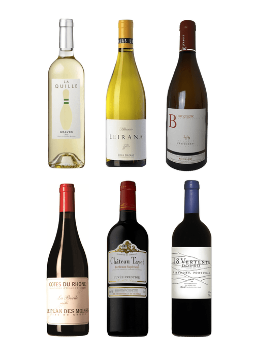 Upgrade Package Red & White Tasting Box with 6 sustainable wines including La Quille and Leirana