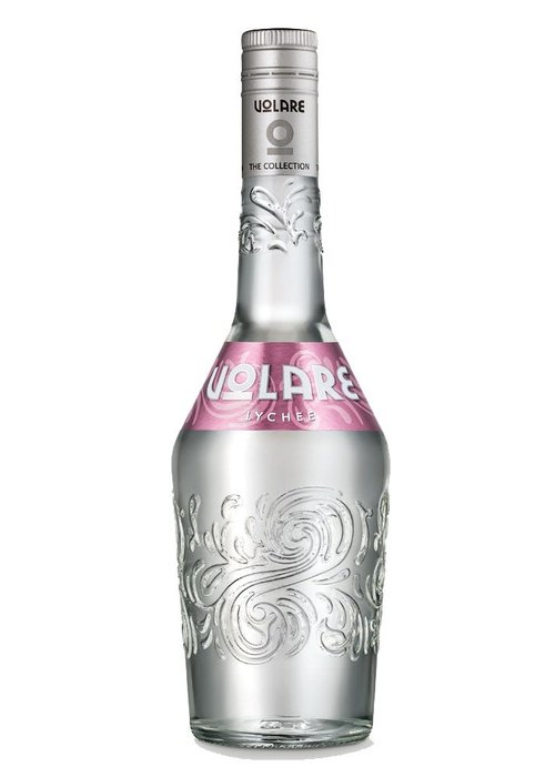 Volare Lychee Liqueur 700ml bottle with silver cap and pink label