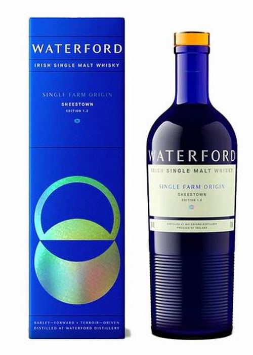 Waterford Sheestown Edition 1:2 Irish Single Malt Whisky bottle and blue packaging