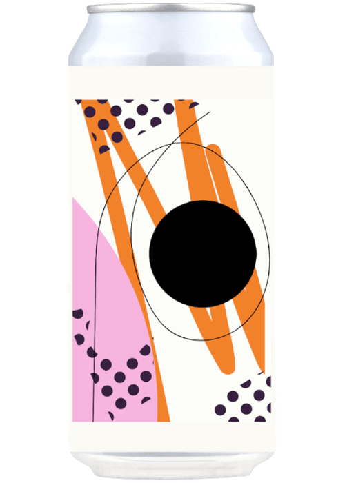 Whiplash Desire Lines IPA large can with abstract geometric orange and pink label design