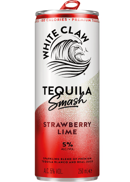 White Claw Tequila Smash Strawberry Lime 250ml can with red and white design