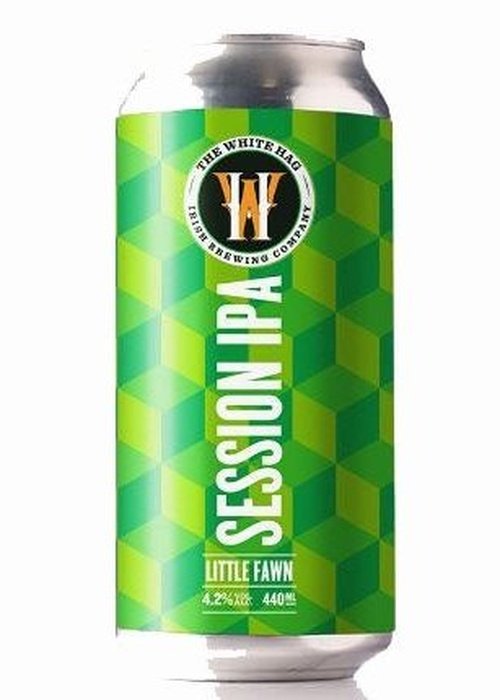 White Hag Little Fawn Session IPA 440ml can with green hexagonal label