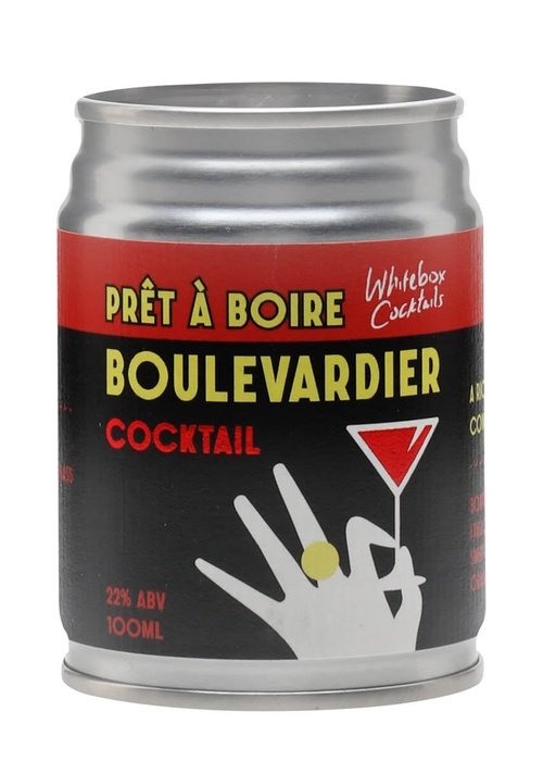 Whitebox Boulevardier 100ml ready-to-drink cocktail can with red and black label