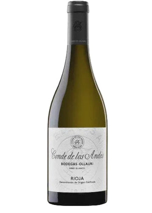 Wine bottle with a label on a white background