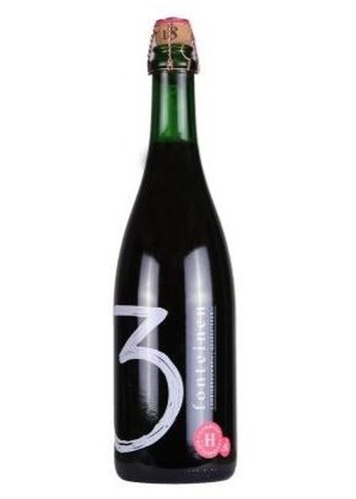3 Fonteinen Hommage 750ml fruit lambic beer bottle with cork and foil capsule