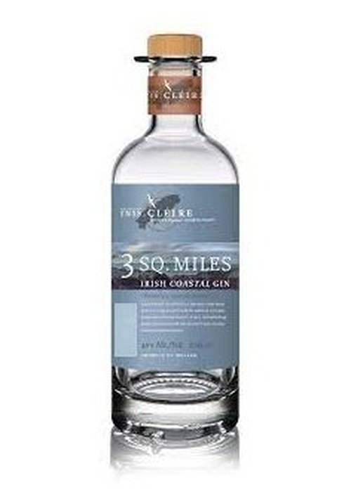 Cape Clear 3 SQ. Miles Irish Coastal Gin 700ML bottle with cork stopper and blue-gray label