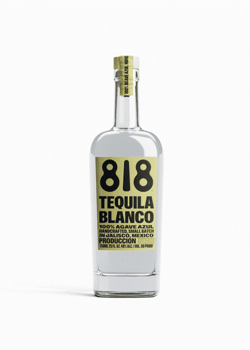818 Tequila Blanco 700ml bottle with beige label showing 100% Agave Azul and Jalisco origin