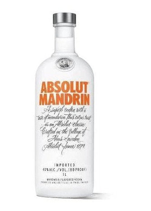 Absolut Mandrin vodka 700ml bottle with mandarin flavor and orange peel notes