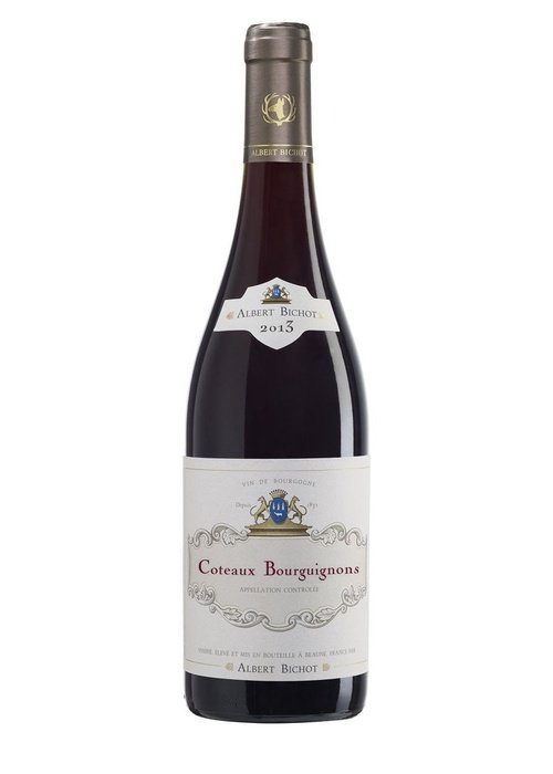 Albert Bichot Coteaux Bourguignons 2015 red wine bottle with blue shield crest label