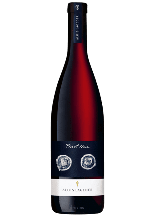 Alois Lageder Pinot Noir red wine bottle from Alto Adige Italy with navy label