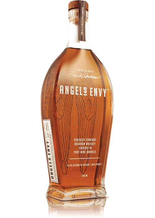 Angels Envy Port Finish Bourbon 700ml bottle with cork stopper and port wine barrel finish label
