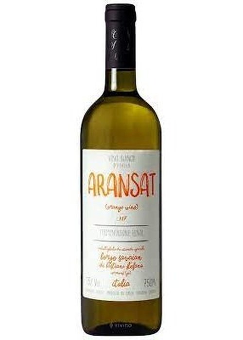 Aransat Orange Wine bottle with white label and black foil capsule