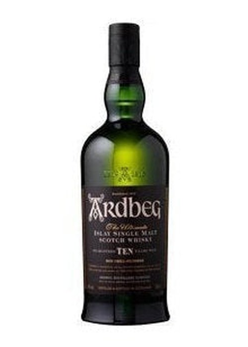 Ardbeg 10 Year Old single malt Scotch whisky bottle non chill-filtered