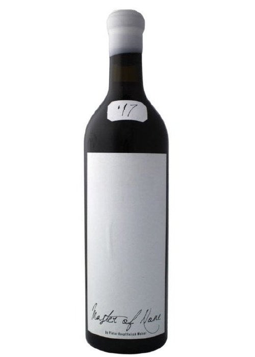 BlankBottle Master of None red wine bottle with handwritten label and 17 sticker