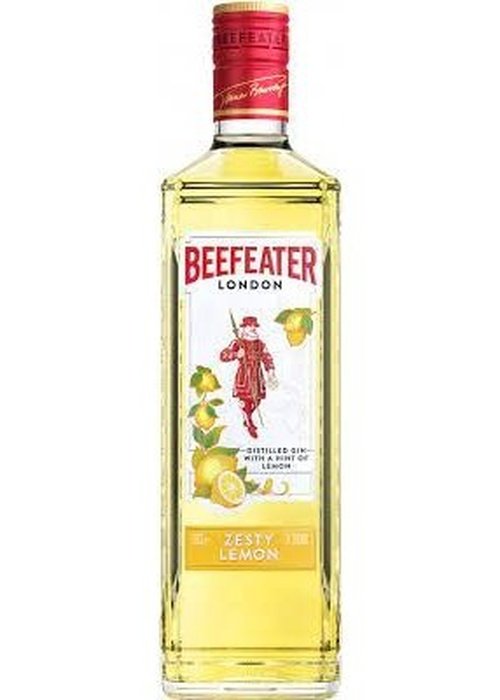 Beefeater Zesty Lemon gin 700ml bottle with lemon illustration and red foil cap