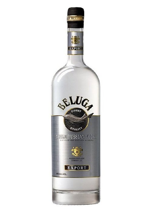 Beluga Noble Russian Vodka 700ml bottle with silver label and gold band