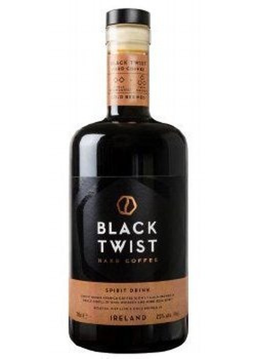 Black Twist Hard Coffee Liqueur 700ml dark glass bottle with black label and gold bands