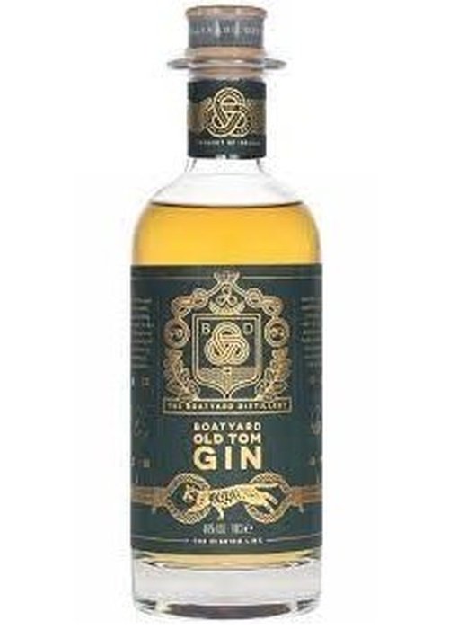 Boatyard Old Tom Gin 700ml bottle with dark green label and gold crest