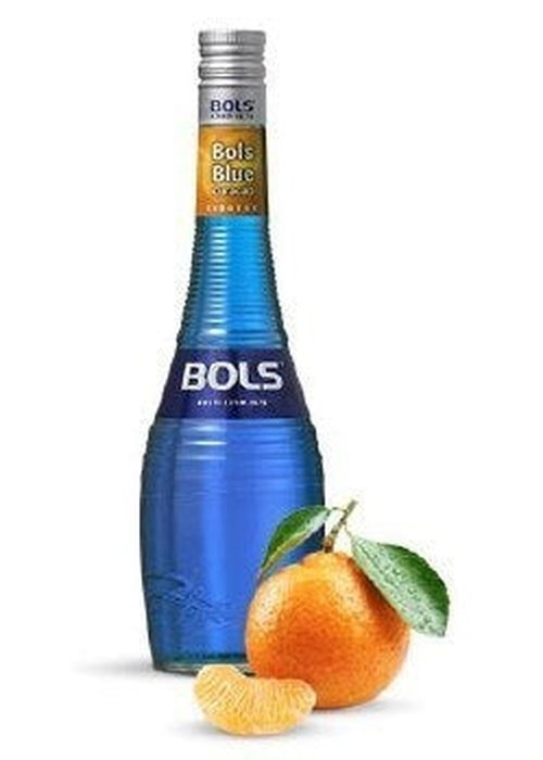 Bols Blue Curacao 700ml blue liqueur bottle with orange flavor and silver cap