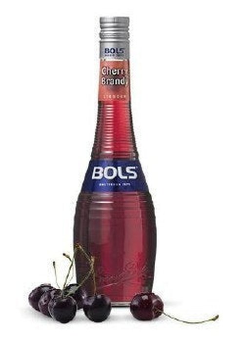 Bols Cherry Brandy 700ml deep red liqueur bottle with fresh cherries