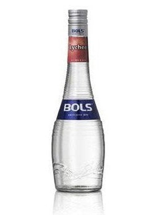 Bols Lychee Liqueur 700ml clear glass bottle with silver cap and blue label