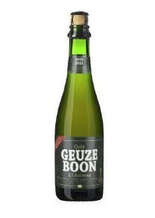Boon Oude Geuze 375ml green glass bottle with cork and foil cap, sour lambic beer blend