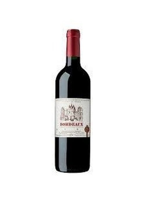 Bordeaux La Porte Cailhau red wine bottle with chateau label