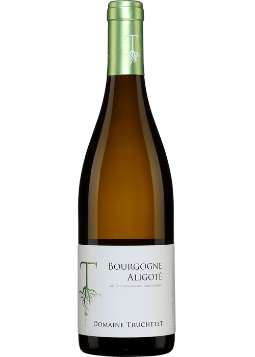 Bourgogne Aligoté white wine bottle by Domaine Truchetet with green foil capsule