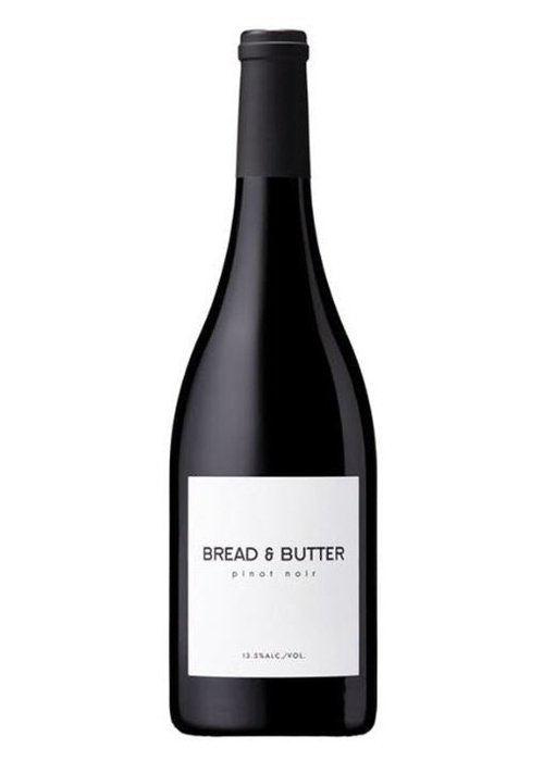 Bread & Butter Pinot Noir red wine bottle with black foil capsule and white label