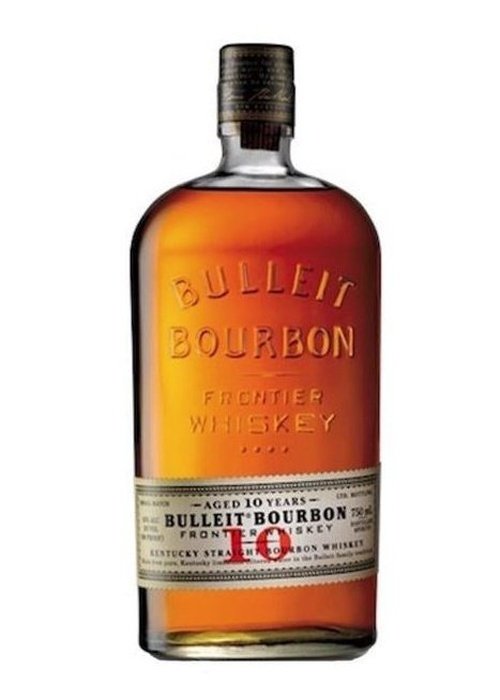 Bulleit Bourbon 10 Year Old 700ml bottle with amber liquid and embossed 10 on glass
